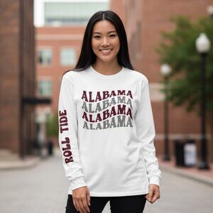 University of Alabama LS 100% Cotton Shirt - ROLL TIDE Various Sizes